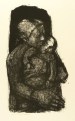 Hans Theo Richter, Mädchen, ein Kind umfassend, 1962, Lithografie, 37,8 x 21,8 cm