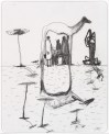 Christiane Latendorf, Auf Reisen, 1991, Bleistiftzeichnung auf Papier, 12 x 9,8 cm