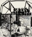 Claus Weidensdorfer, Mutter mit Söhnchen, 1981, Feder- und Pinselzeichnung auf Karton, 24 x 21 cm