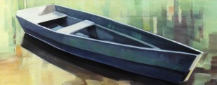 Anne Kern, Boot im Sommer I, 2018, Öl auf Leinwand, 60 x 150 cm