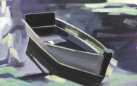 Anne Kern, Boot, 2017, Öl auf Papier, 32 x 50 cm
