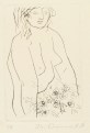 Walter Arnold, Erika mit Blumen, 1967/68, Radierung auf Tiefdruckkarton, 16,3 x 11 cm