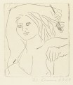 Walter Arnold, Mädchen mit Rose, 1968/69, Radierung auf Tiefdruckkarton, 16,3 x 14,4 cm