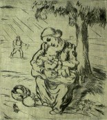 Erich Fraaß, Mutter, 1922, Radierung, 29 x 24 cm