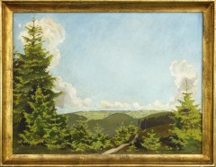 Erich Buchwald-Zinnwald, Blick auf Zinnwald im Frühsommer, 1943, Öl auf Leinwand, 60,5 x 81 cm