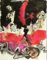 Stefan Plenkers, 16.V.88, 1988, schwarze und farbige Tusche, sibirische Kohle und Farbstift, 63 x 48,8 cm
