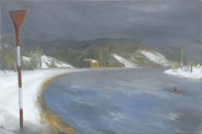 Gabi Keil, Elbbogen im Winter, 2007/2012, Öl auf Leinwand, 60 x 90 cm
