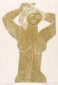 Walter Arnold, Vor dem Spiegel II, 1971, Holzschnitt, 38,8 x 26,0 cm