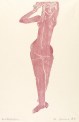 Walter Arnold, Ausschauende, 1966, Holzschnitt, 37,6 x 13,7 cm