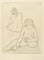 Walter Arnold, Zwei Mädchen, 1964, Radierung, 32,2 x 24,6 cm
