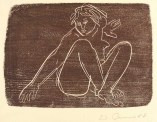 Walter Arnold, Am Strand IV (Am Wasser), 1971, Holzschnitt, 23,8 x 33,7 cm