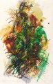 Gerda Lepke, Astformation, Blick in den Gera-Garten, 2015, Farbkreide und Aquarell auf Japanbütten, 48,5 x 30,5 cm