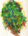 Gerda Lepke, Blattformationen, Blick in den Gera-Garten, 2015, Tusche, Aquarell und Farbkreide auf Japanpapier, 62 x 48 cm