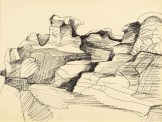 Peter Sylvester, Ostseeskizze II, 1966, Kugelschreiber auf Aquarellkarton, 24 x 32 cm