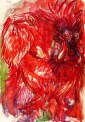 Hubertus Giebe, Rotes Fabeltier, 2007, Graphit und Aquarell auf Karton, 100 x 70 cm