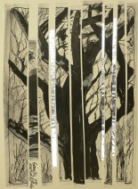Agathe Böttcher, Gaußig, 1979, Collage, Tusche, Aluminiumfolie, 24 x 32 cm