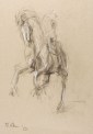 Thomas Jastram, Aufsteigendes Pferd mit Reiter, 2013, Kohle und Kreide auf Papier, 42 x 29,8 cm