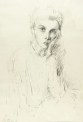 Uwe Peschel, Bildnis einer jungen Frau, 2000, Kohle auf Papier, 64 x 44,5 cm
