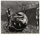 Wolfgang Mattheuer, Sisyphos behaut den Stein, 1973/94, Holzschnitt, Auflage 3/20, 34,8 x 37,7 cm