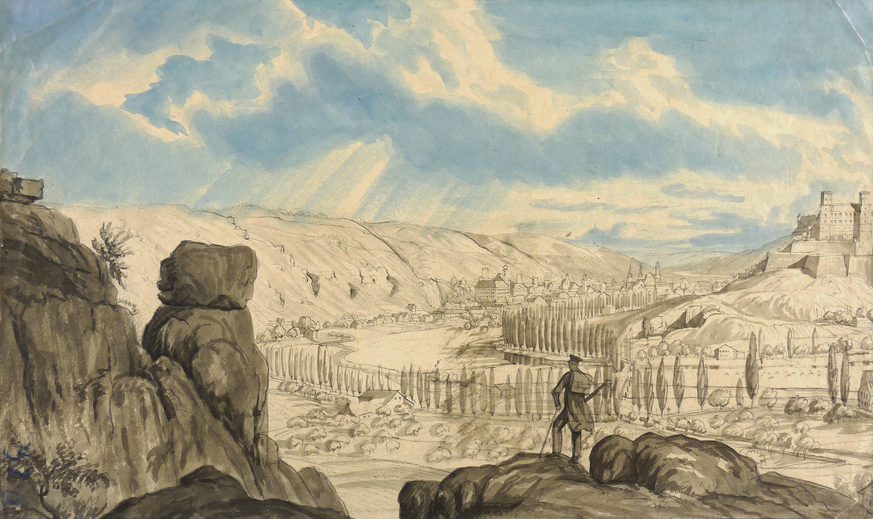 Gustav Wilhelm Kraus, Eichstätt von Norden, 1827/1829