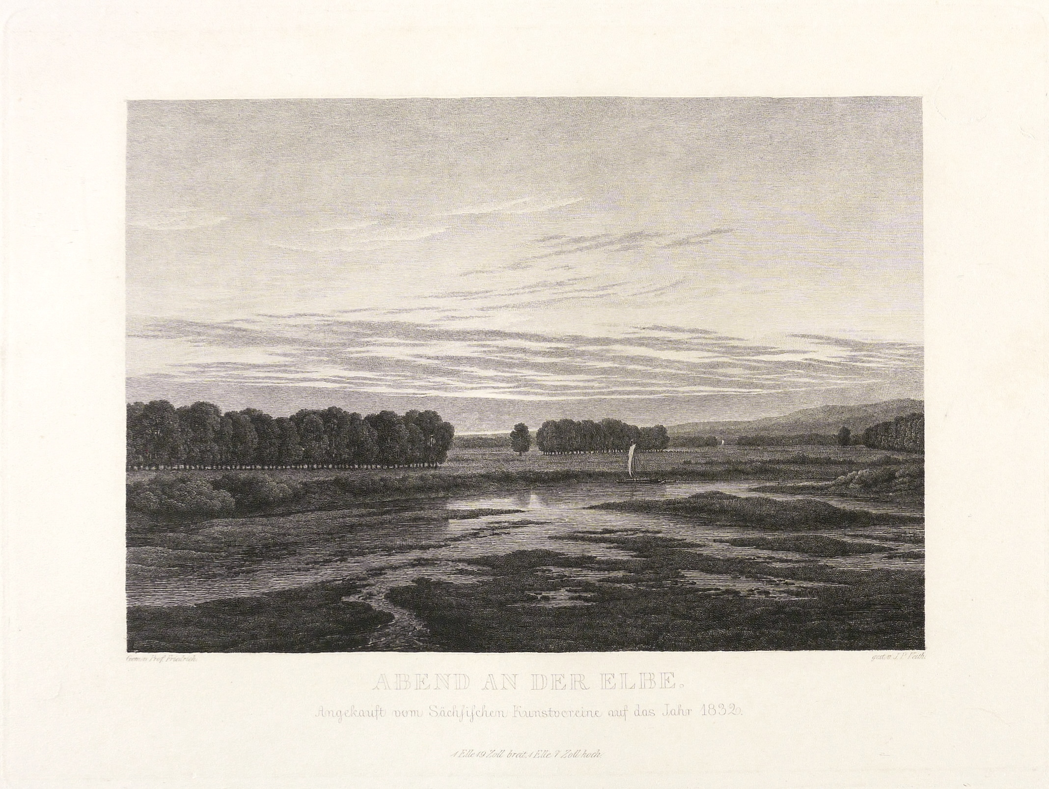 Johann Philipp Veith, Abend an der Elbe, 1832