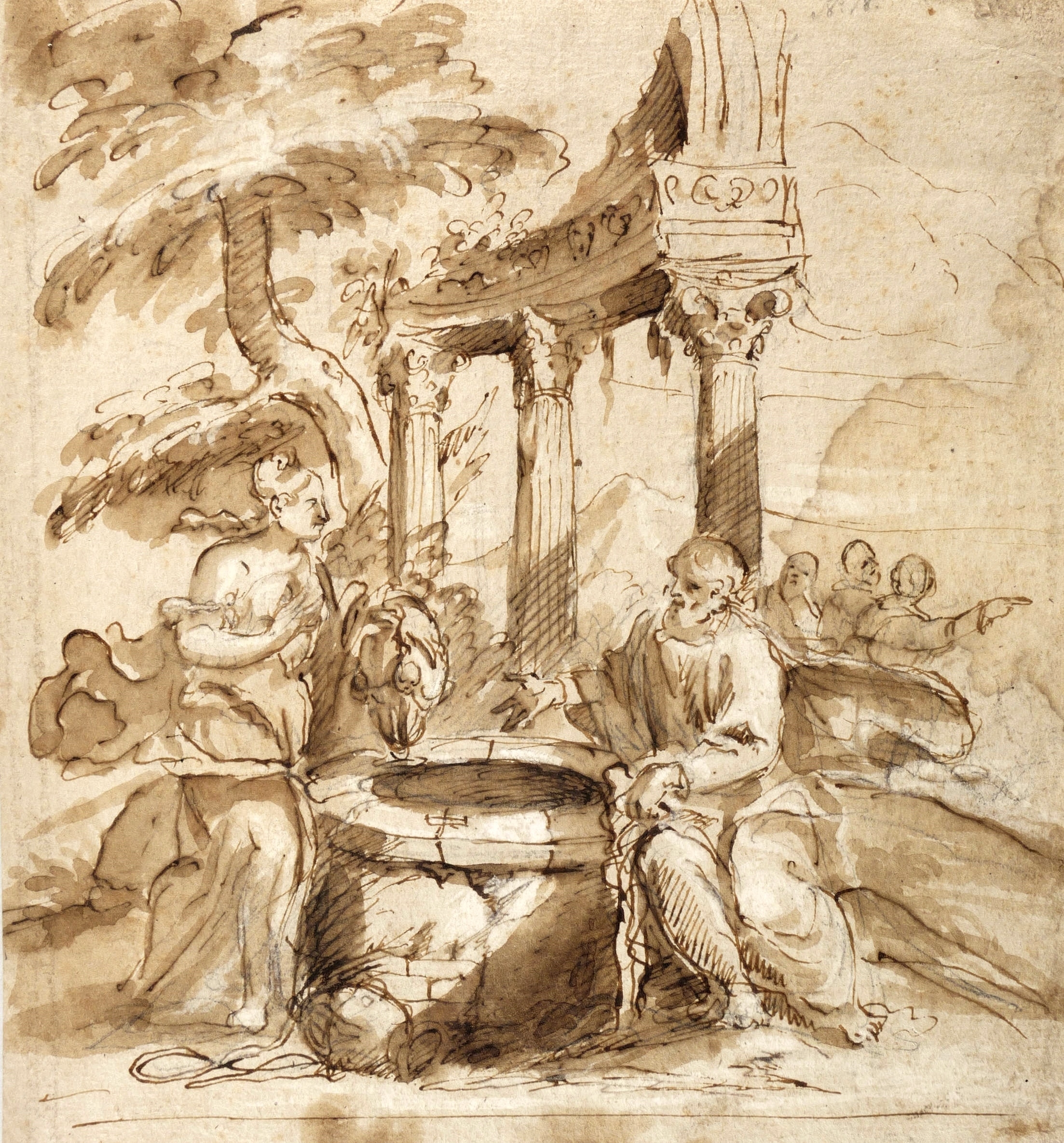 Italienisch (17. Jh.), Christus und die Samariterin am Brunnen, 1640-1660