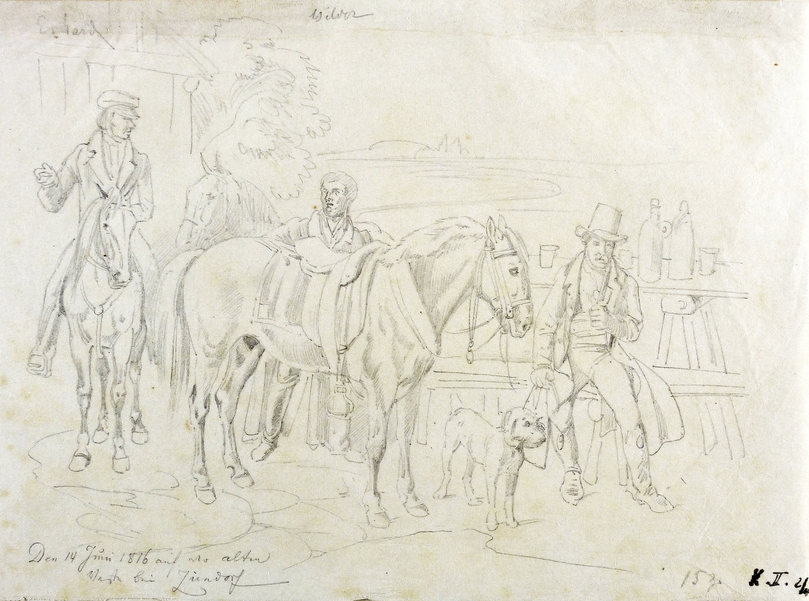 Johann Adam Klein, Reiterrast auf der Alten Veste bei Zirndorf am 14. Juni 1816, 1816