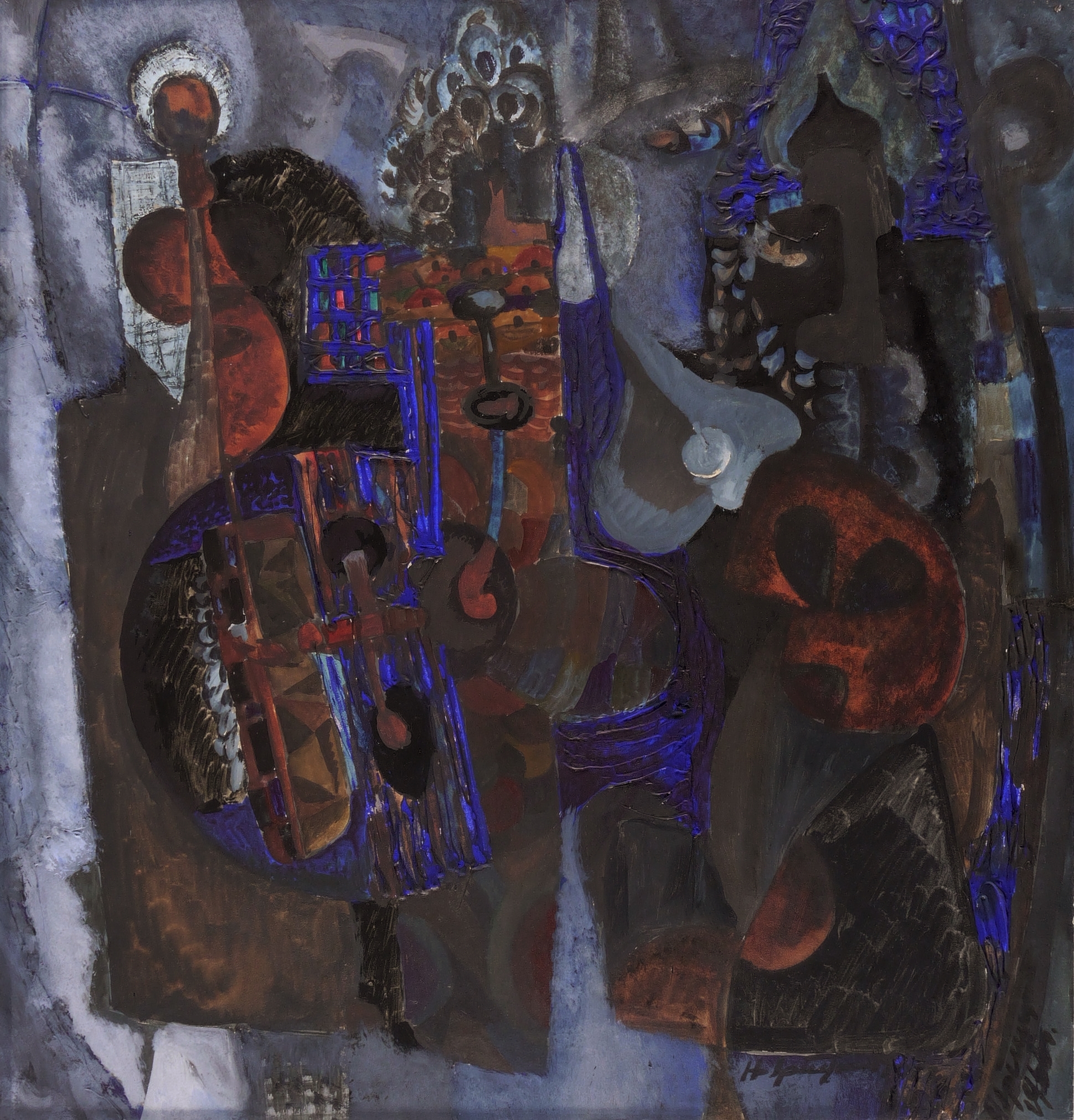 Ohne Titel (Musikstillleben vor Stadtkulisse) Ohne Titel (Musikstillleben vor Stadtkulisse)