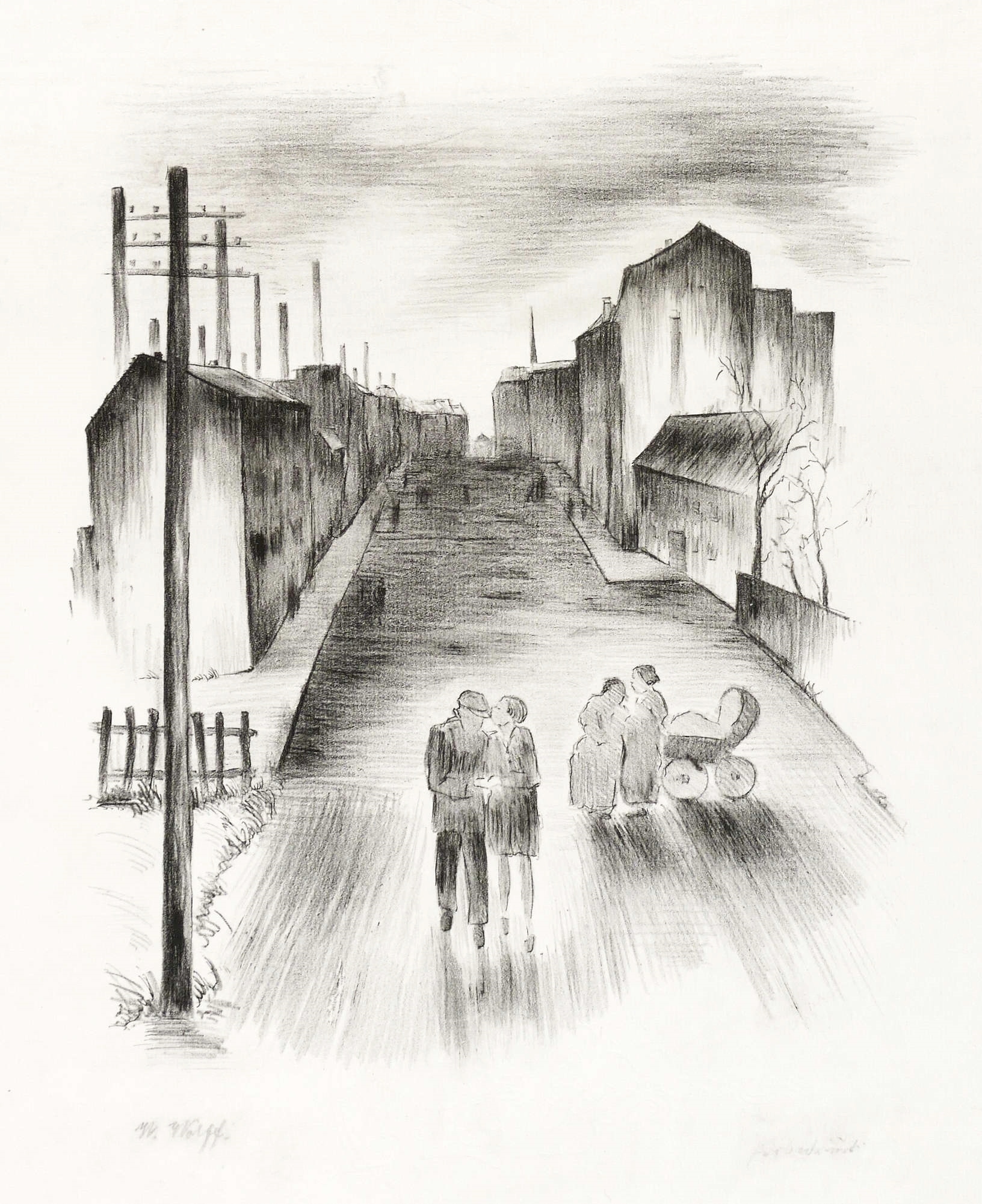 Willy Wolff, Straßenszene im Arbeiterviertel, 1925-1935