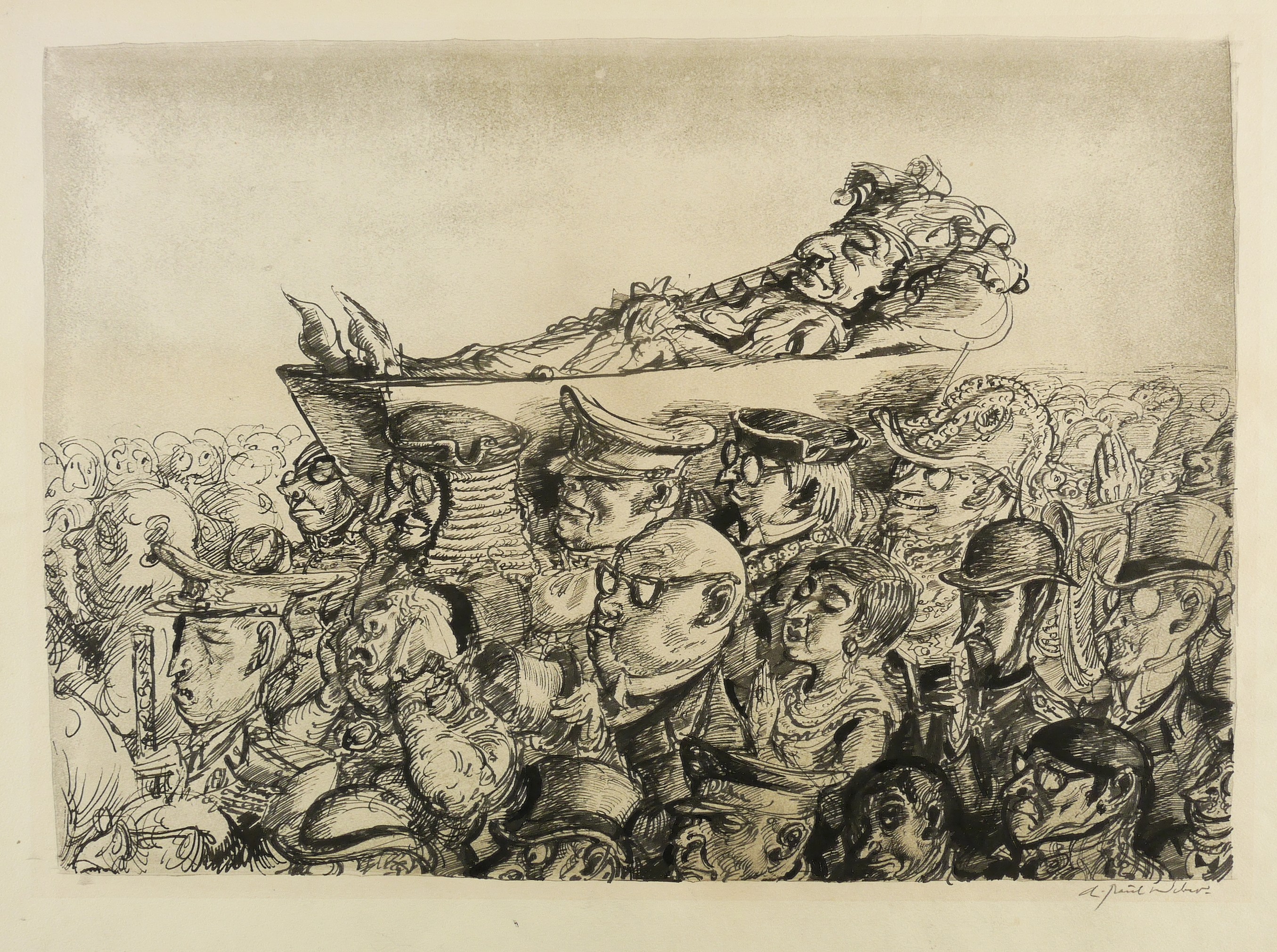 Andreas Paul Weber, Der Humor wird zu Grabe getragen, 1960-1962