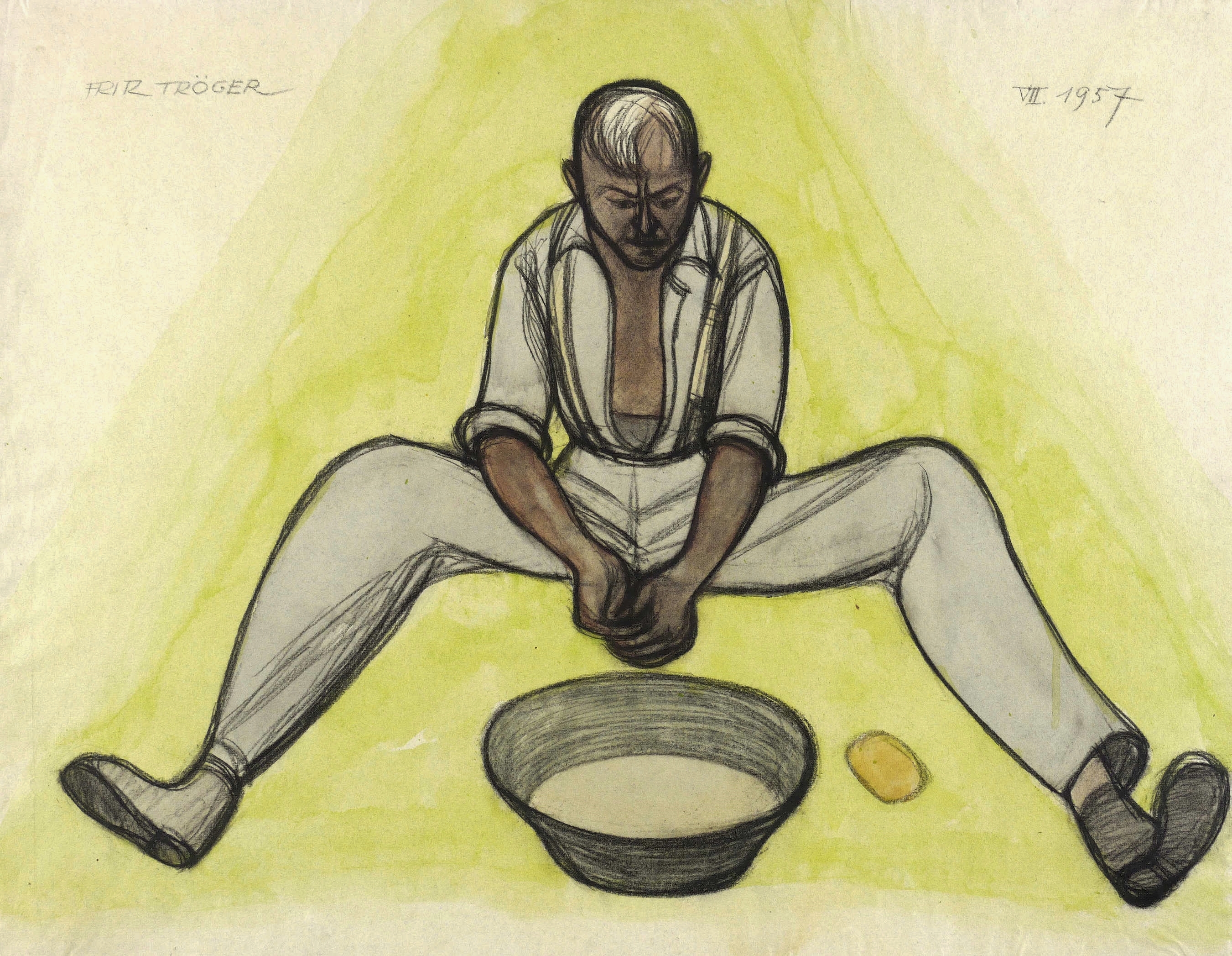 Fritz Tröger – „Arbeiter mit Waschschüssel“