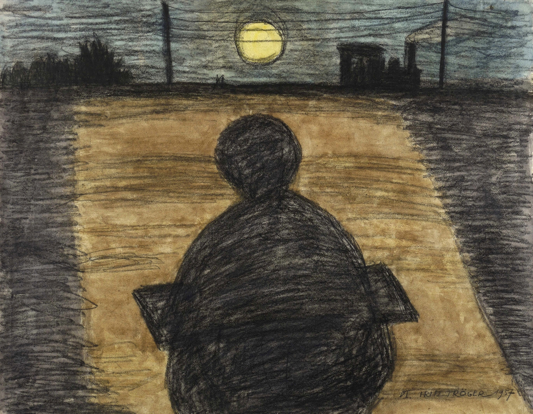 Zeichner in Mondlandschaft Zeichner in Mondlandschaft