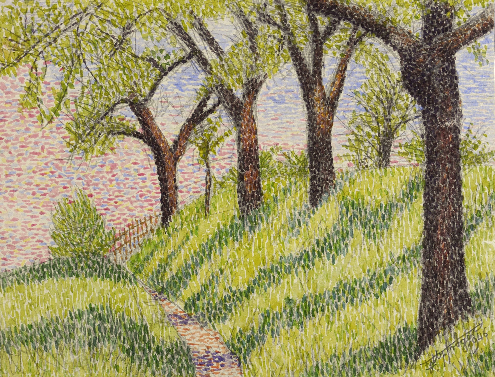 Fritz Tröger – „Wiesenweg unter Obstbäumen“