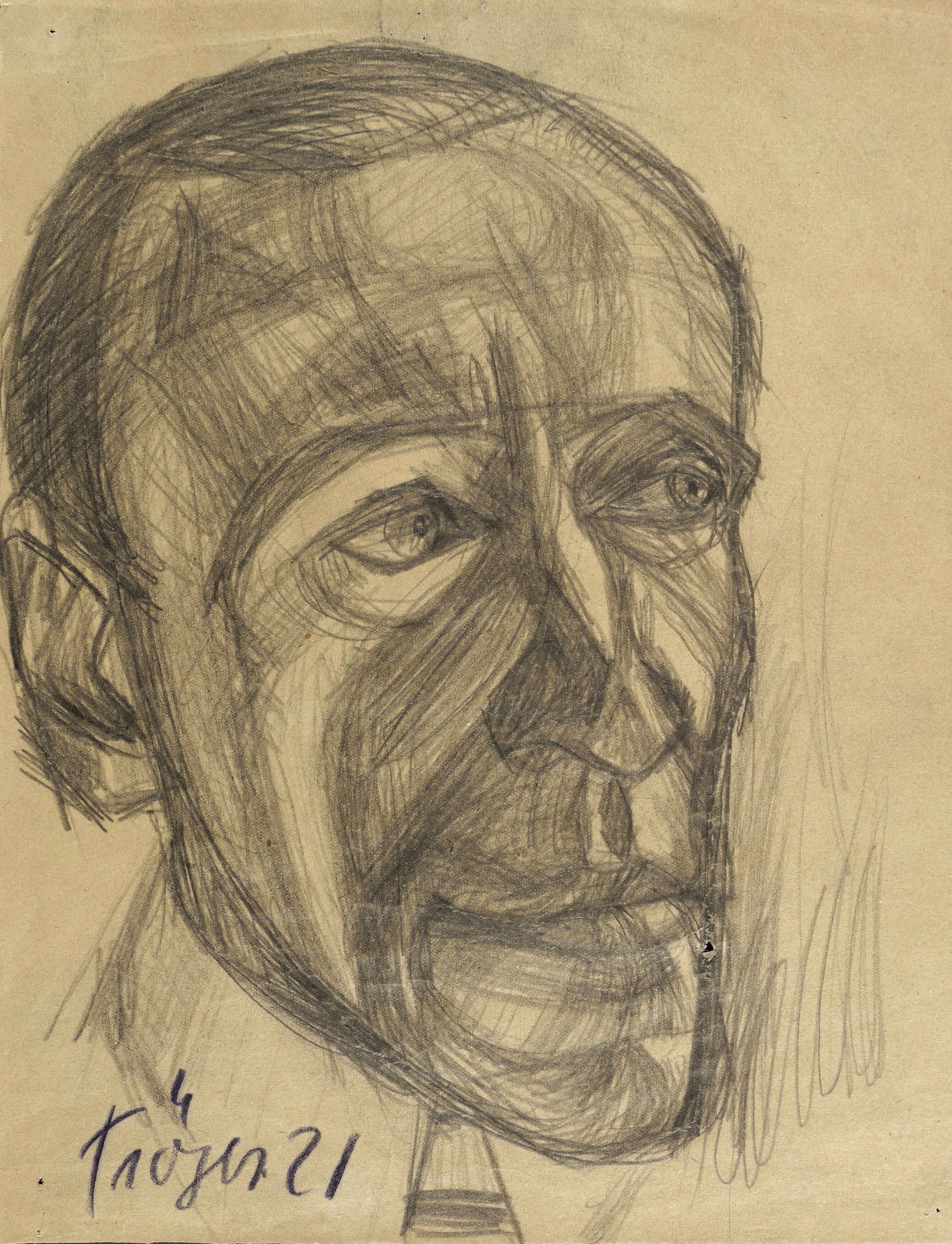 Fritz Tröger, Männerkopf, 1921