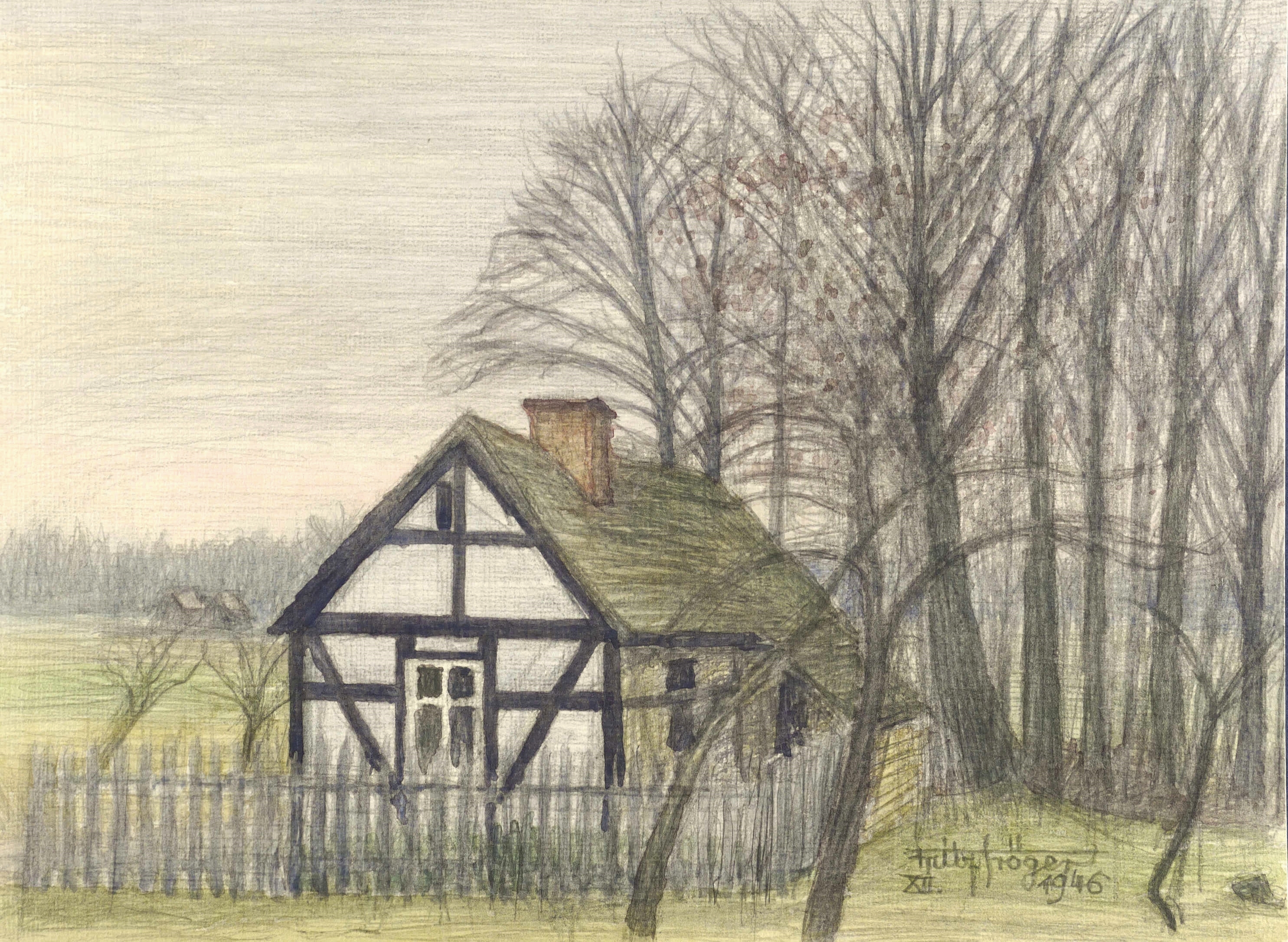 Fritz Tröger, Kleines Haus am Wald I, 1946