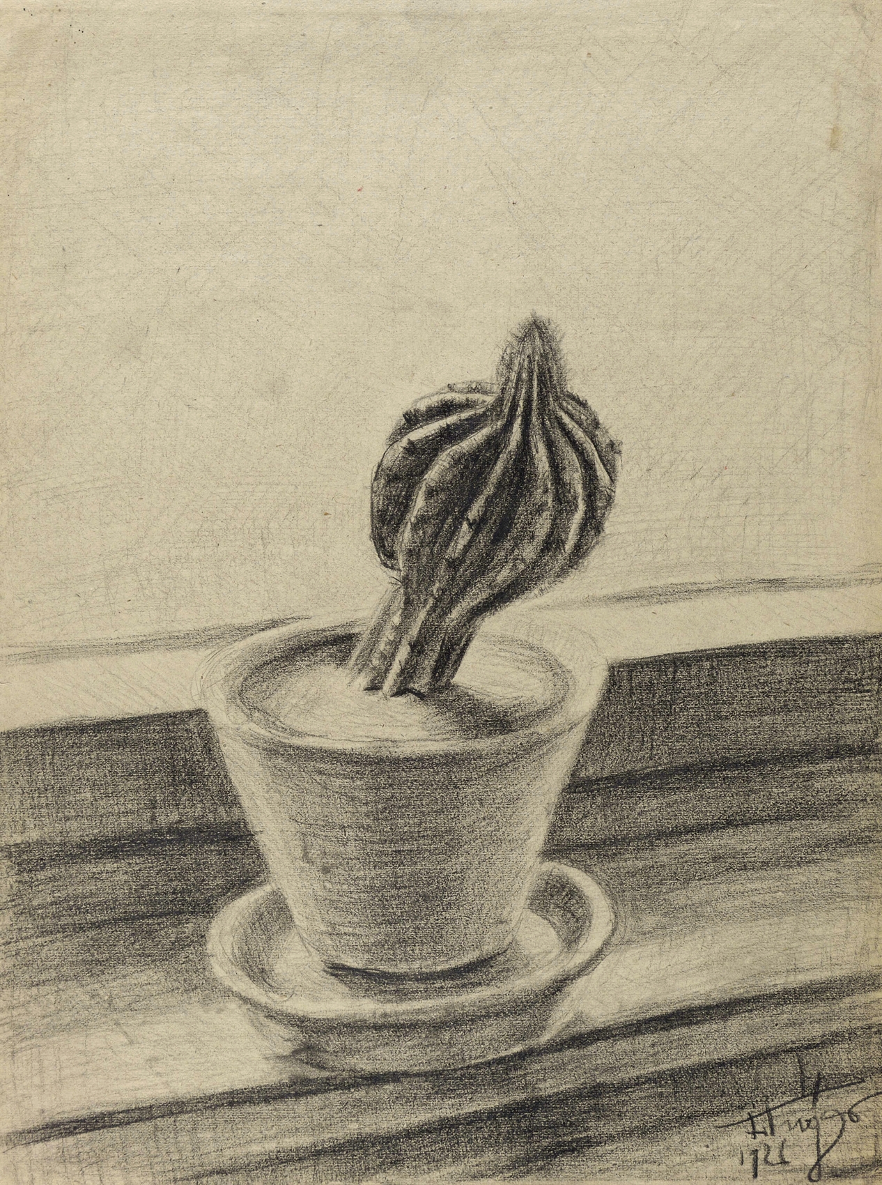 Fritz Tröger, Stillleben mit Kaktus, 1926