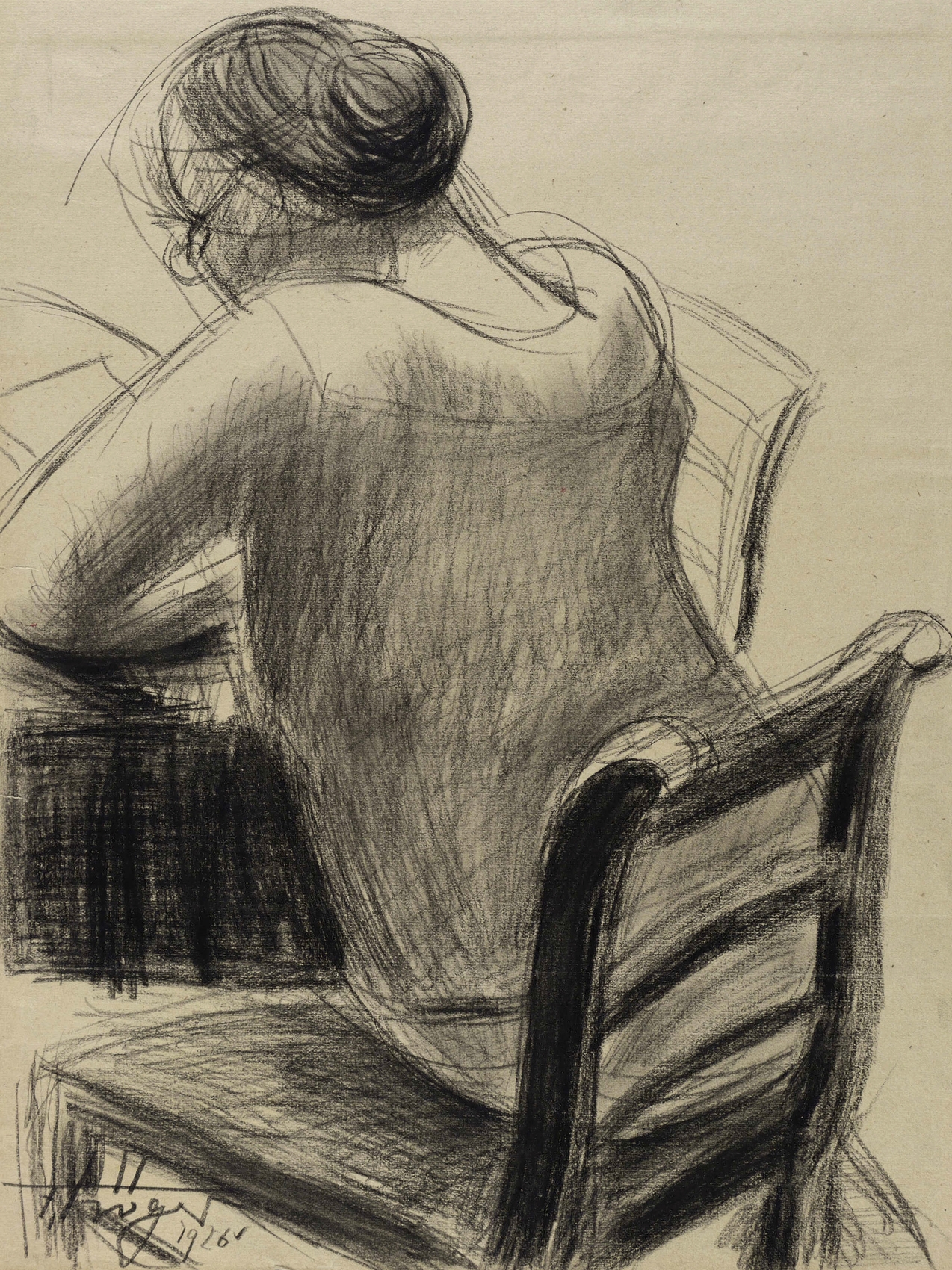 Fritz Tröger, Christa lesend, 1926