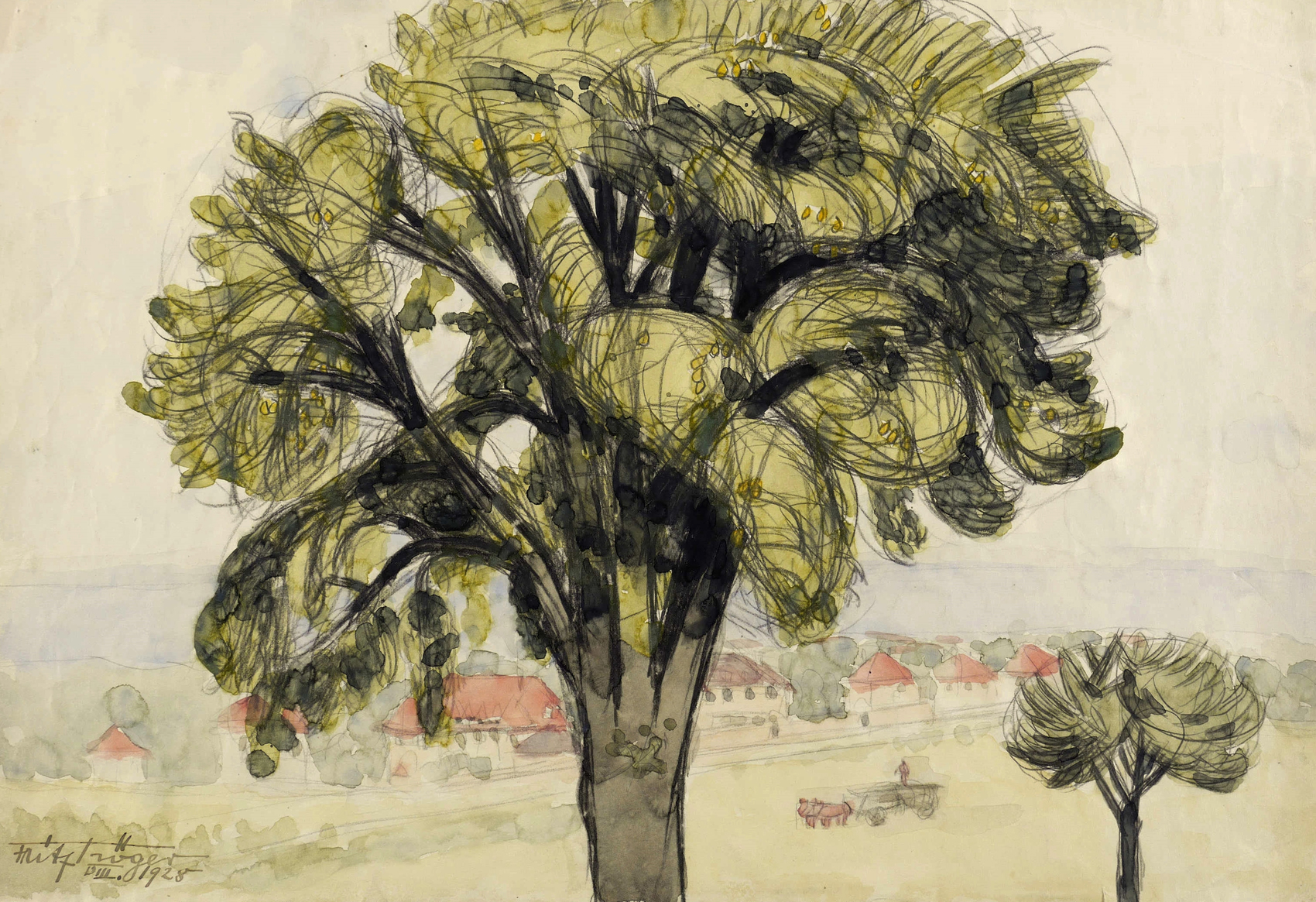 Fritz Tröger, Elbtallandschaft bei Dresden, 1928