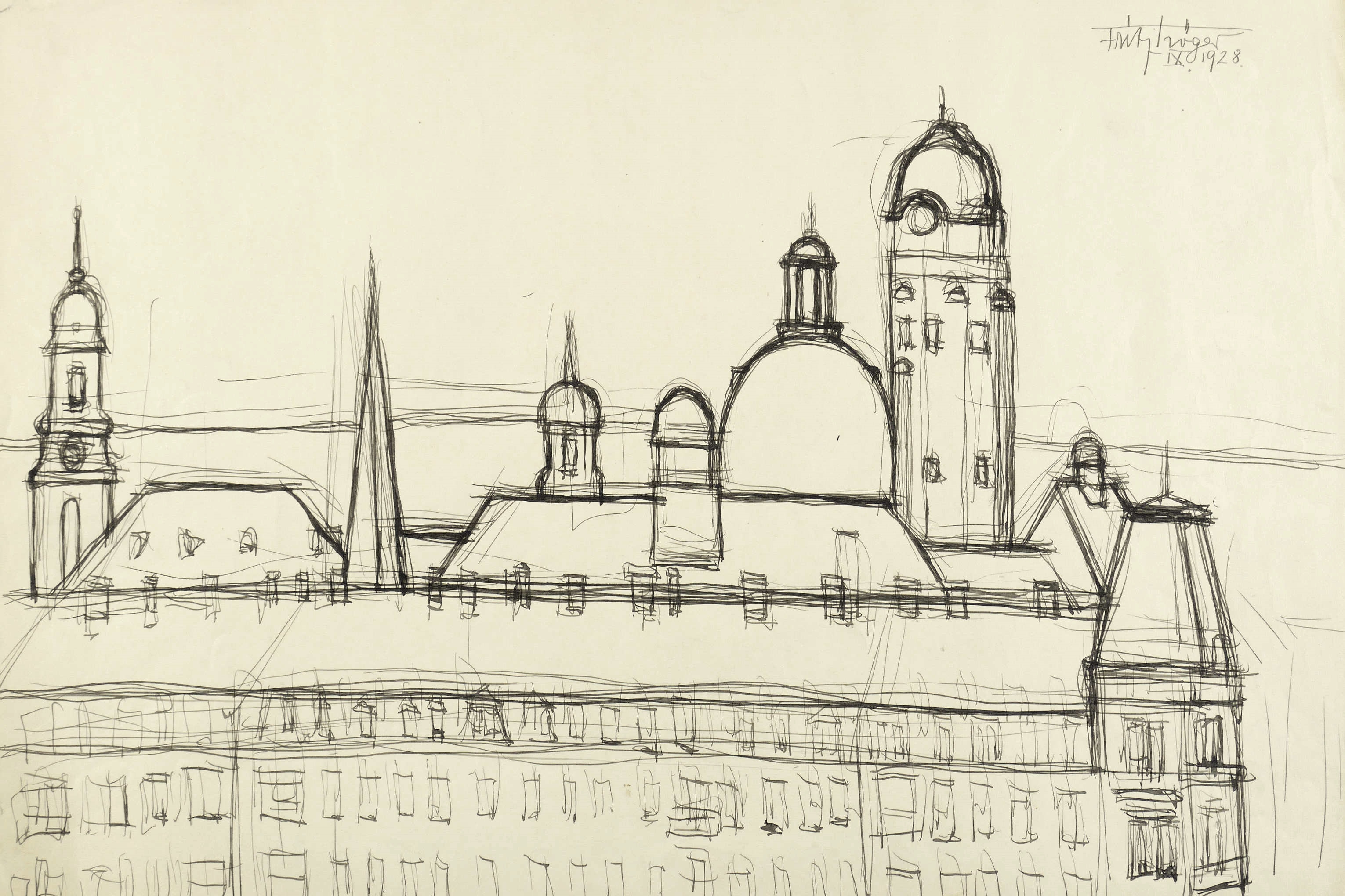 Fritz Tröger, Dresdner Türme (Neues Rathaus), 1928
