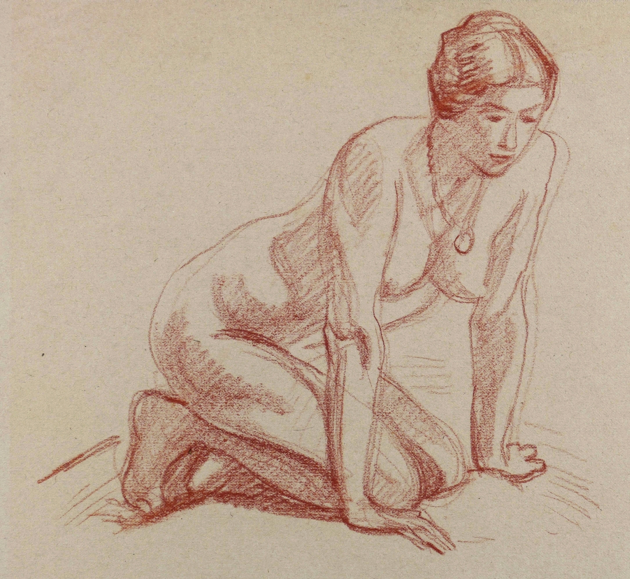 Ludwig von Hofmann, Kniender weiblicher Akt, 1910-1920