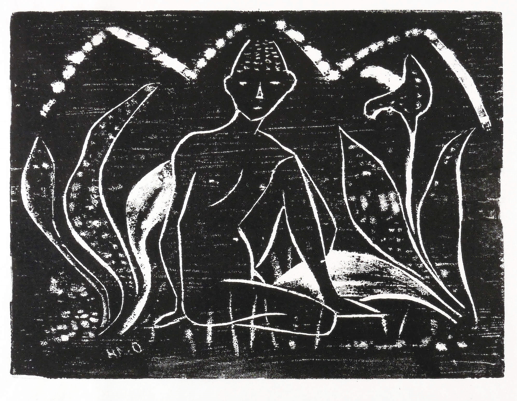 Knabe zwischen Blattpflanzen (Knabe im Schilf)