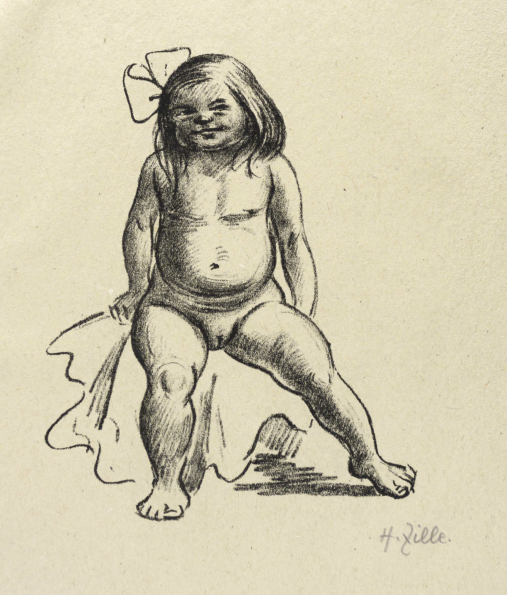 Sitzender Mädchenakt