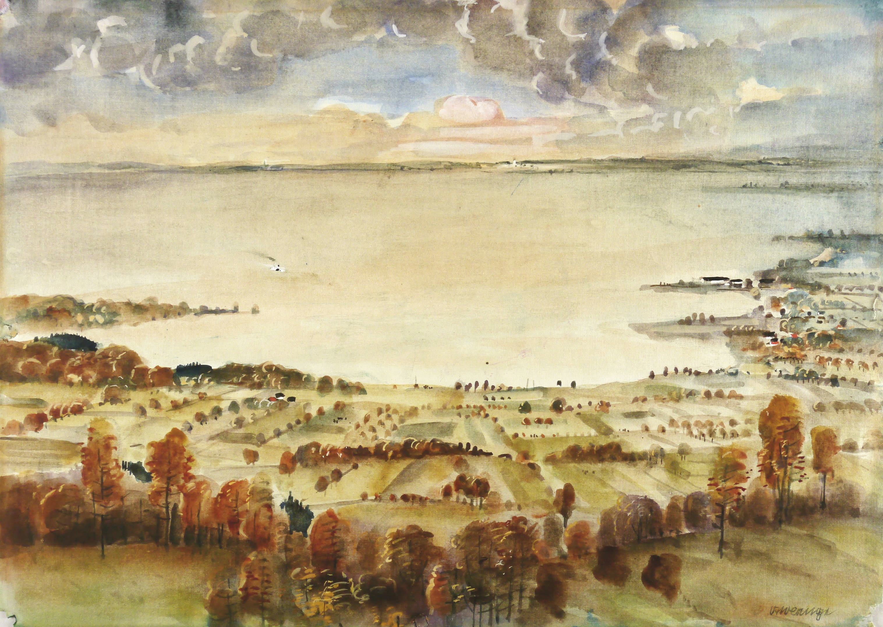 Otto Lange, Seeufer (Bodensee), um 1930