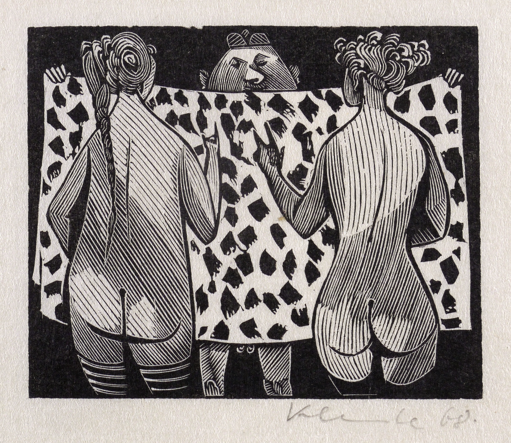 Streit zweier Courtisanen um ein Stück Leinwand