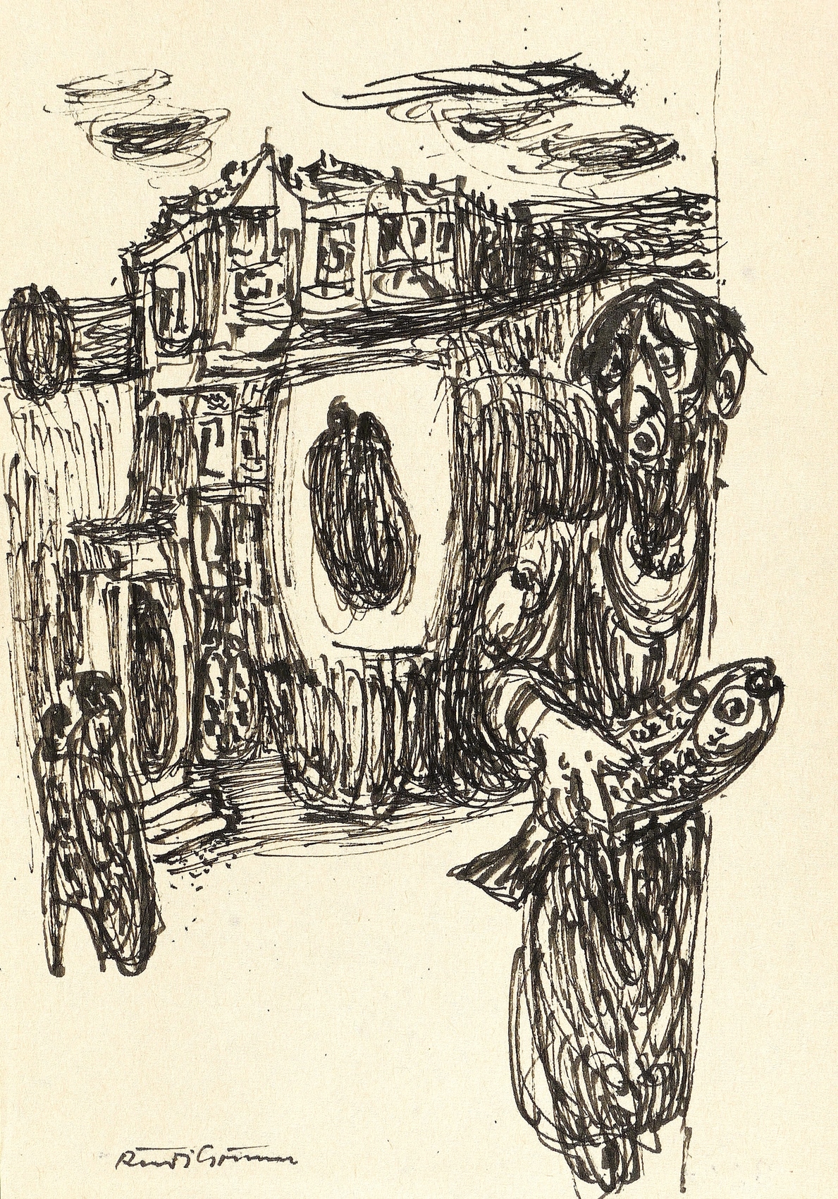 Rudi Gruner – „Mann mit Fisch“