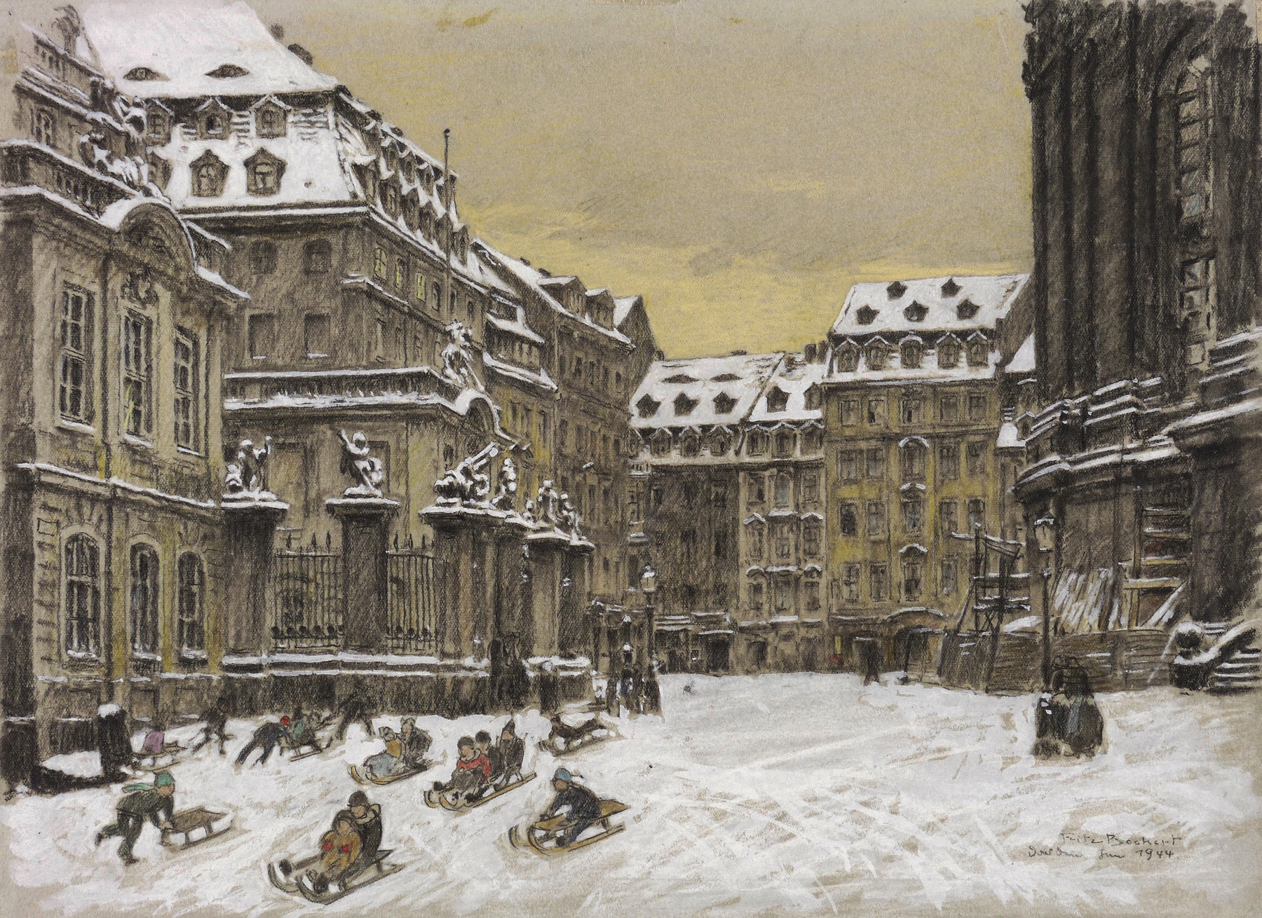 Rodelvergnügen an der Frauenkirche Rodelvergnügen an der Frauenkirche