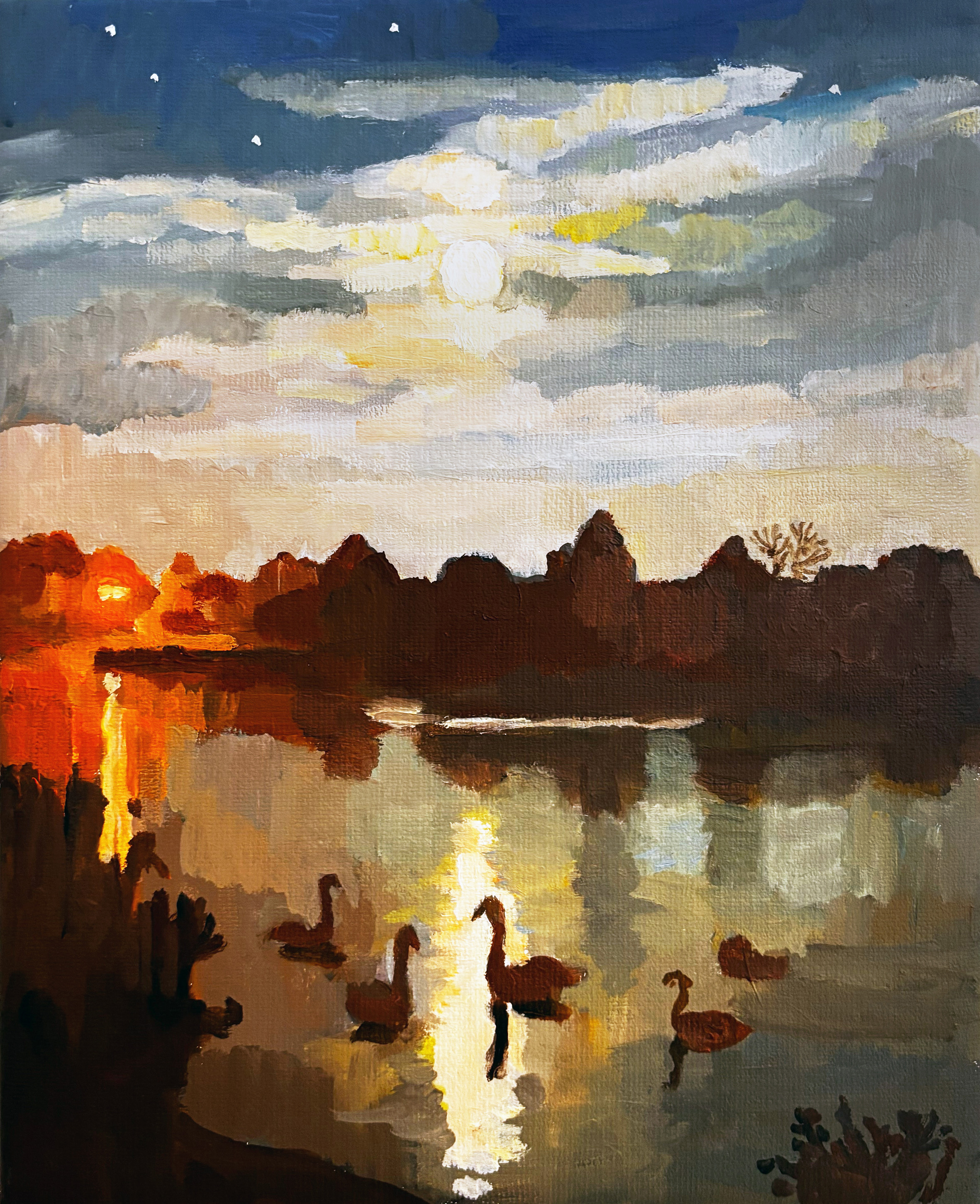 Lutz Bleidorn, Schwan und Mond, 2025