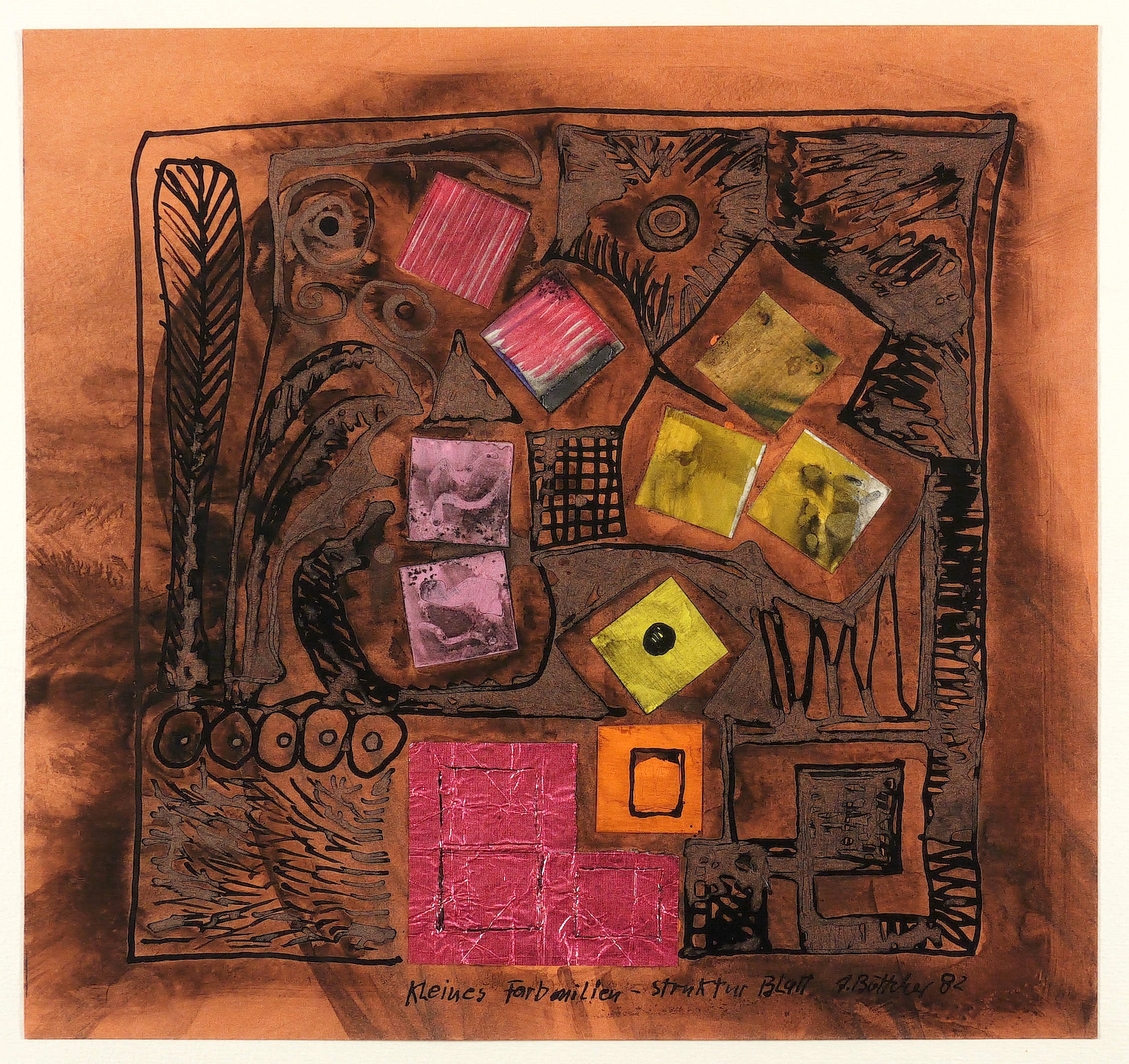 Agathe Böttcher – „Kleines Farbmilieu - Struktur Blatt“