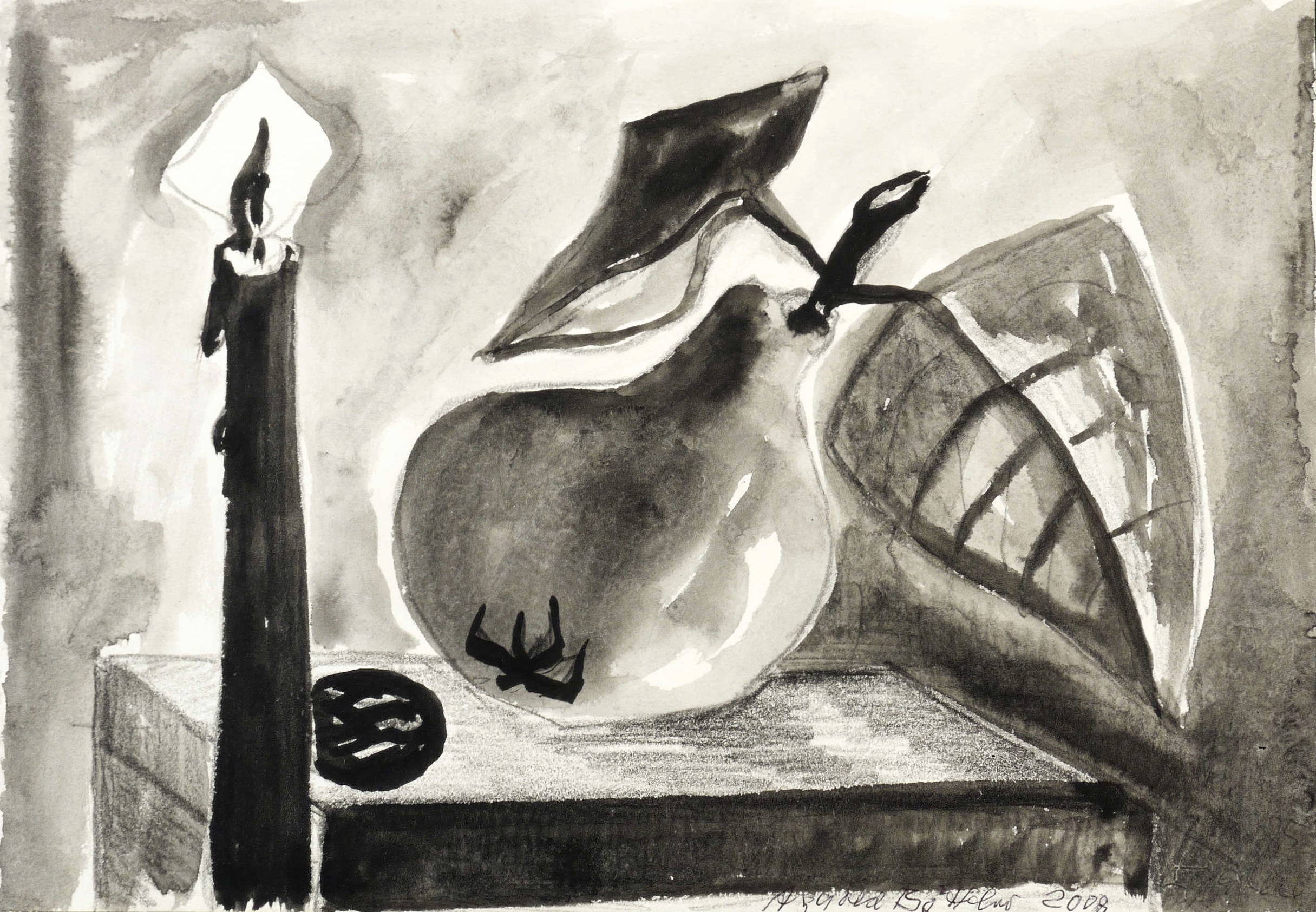 Stillleben mit Kerze und Birne Stillleben mit Kerze und Birne