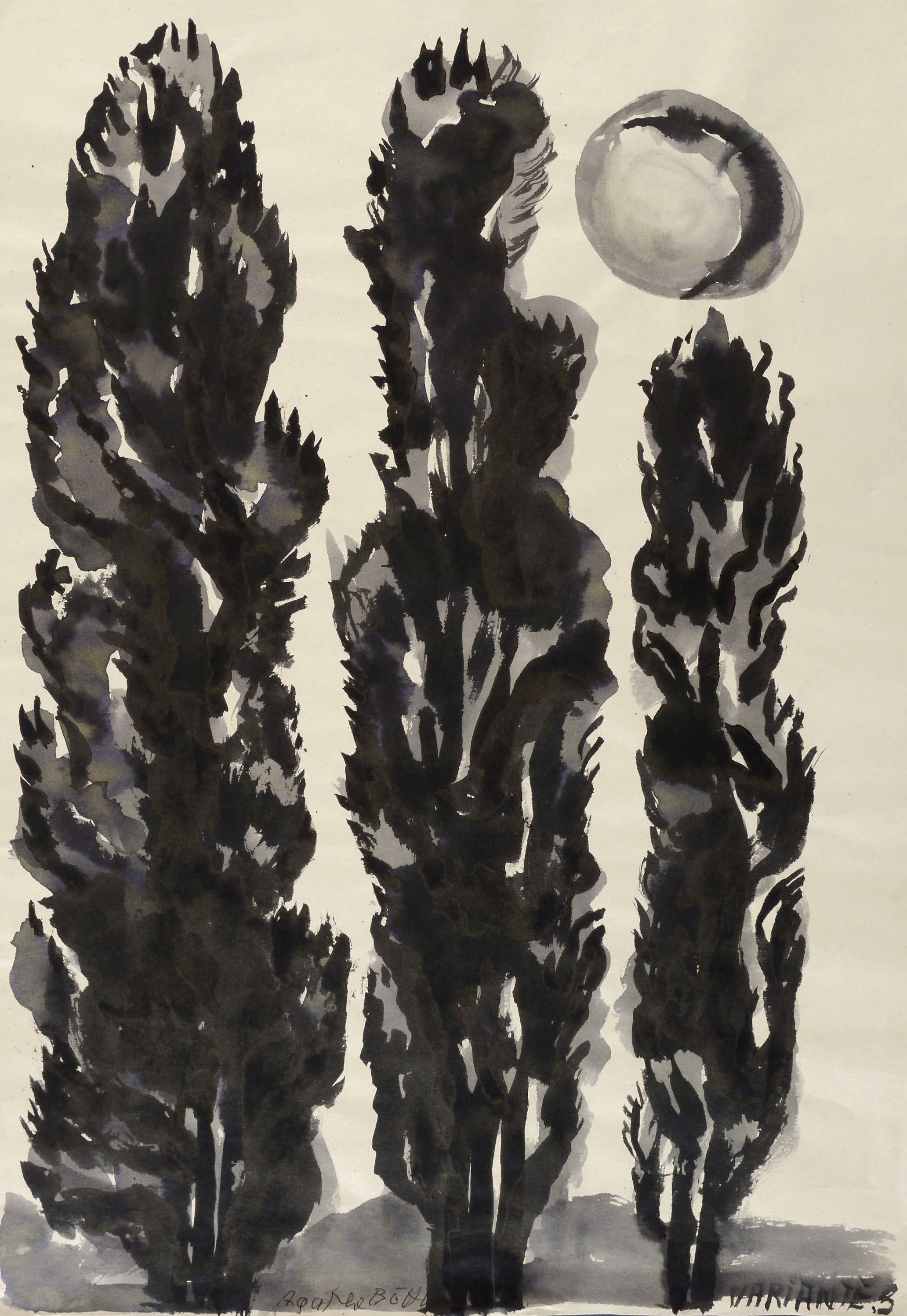 Pappeln im Mondschein Pappeln im Mondschein